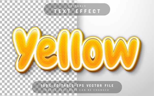 Vector yellow 3d text effect editable