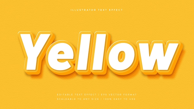 Vector yellow 3d text style font effect