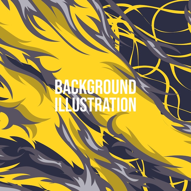 Yellow abstract background hand drawn illustration