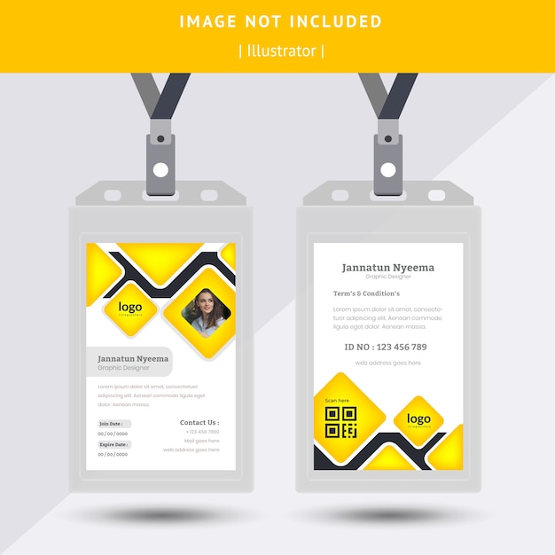 Yellow abstract id card design