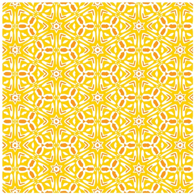 Yellow Abstract Mandala or Ikat Wallpaper Pattern Background