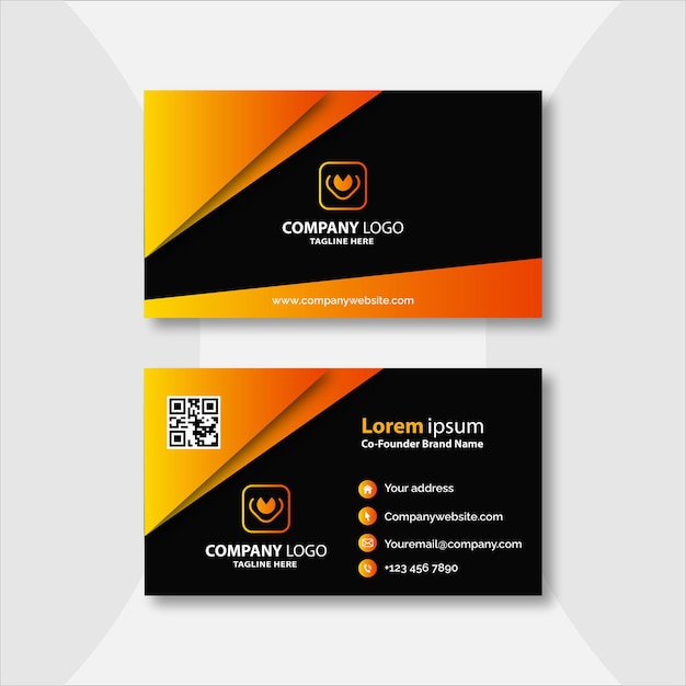 Yellow abstract modern business card design