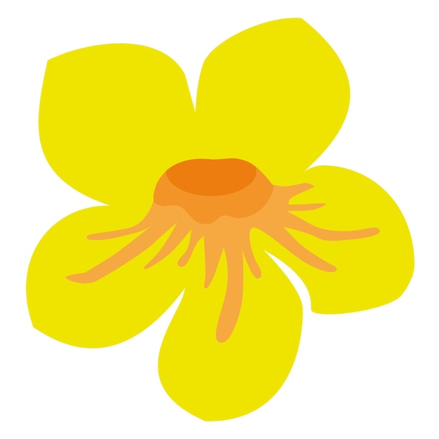 흰색 배경 로고에 노란색 알라만다 꽃