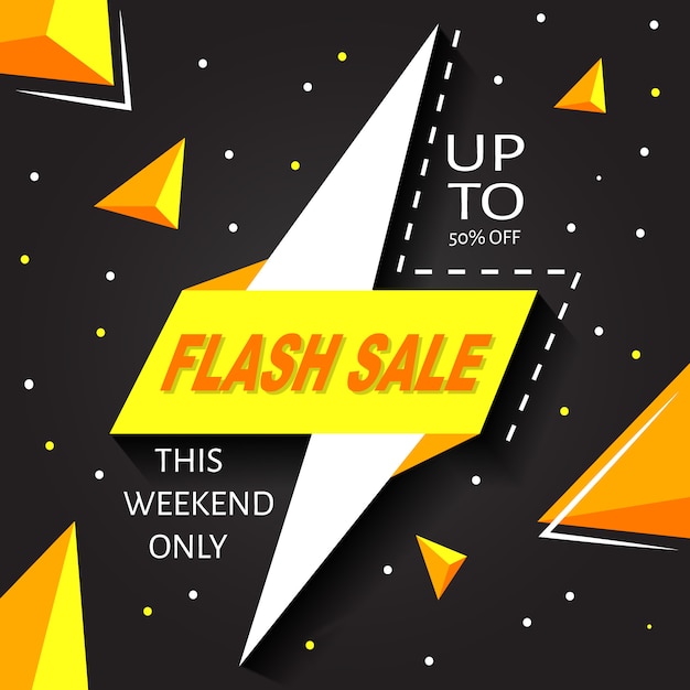 ベクトル 黄色と黒のバナーの背景flash sale 50％off