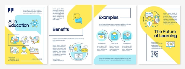 ベクトル 黄色と青のチラシ - ai教育のコンセプトを紹介するチラシ