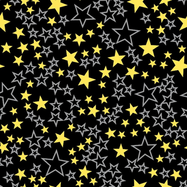黄色と灰色の星の明るいパターン