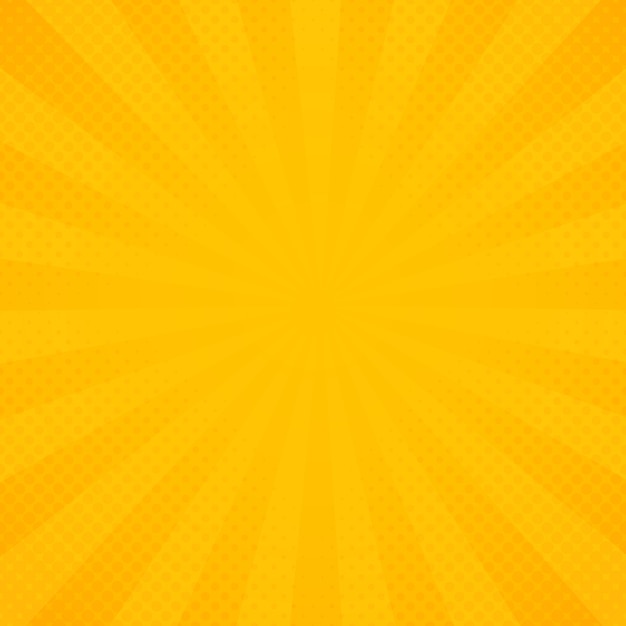 黄色とオレンジ色の放射輝度線パターンの背景。