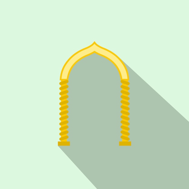 Yellow arch icon in flat style with long shadow Construction and interiors symbol