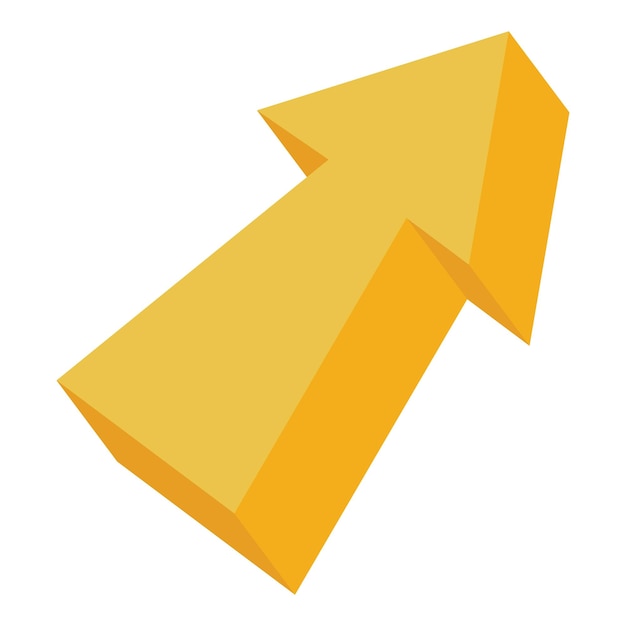 Yellow arrow icon Cartoon illustration of yellow arrow vector icon for web