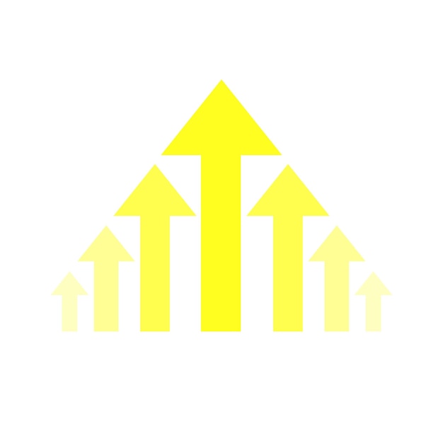 Yellow arrow set, arrow growth stock