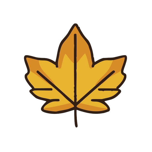 Икона желтой осенней листья растения листья свободный вектор