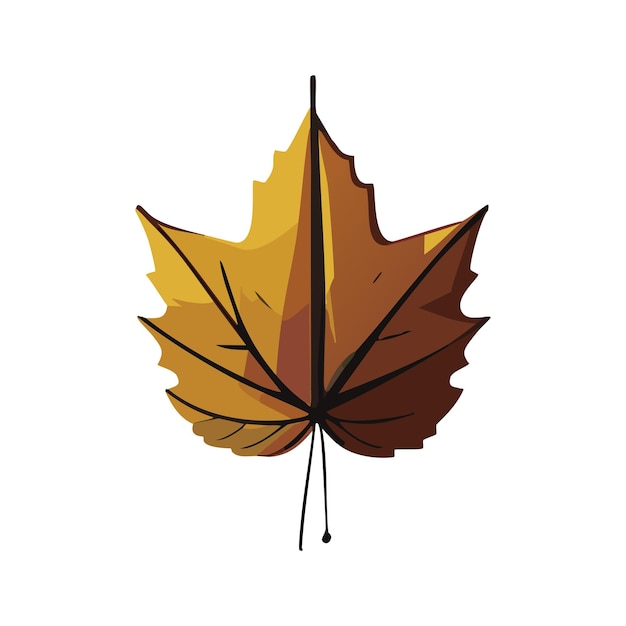 yellow autumn leaf plant foliage icon Free Vector