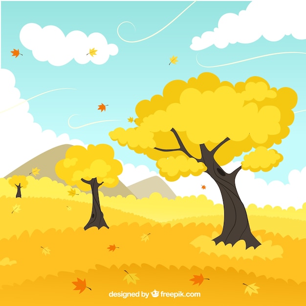 Vector yellow autumn vegetation