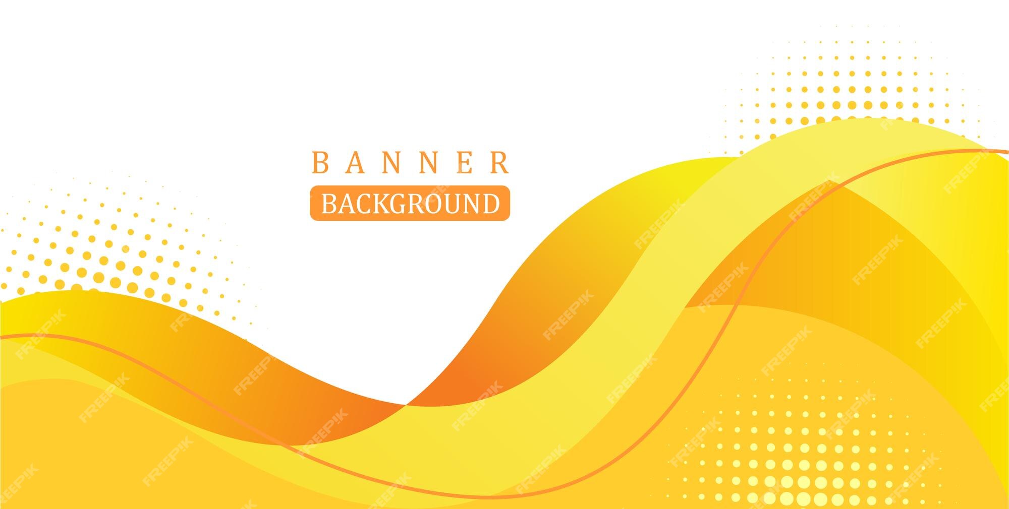 Premium Vector | Yellow background banner with halftone and curve