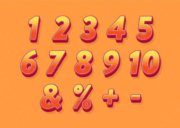 Yellow background vintage numbers set vector