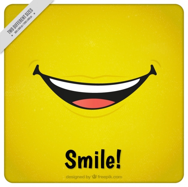 Vector yellow background with a great smile