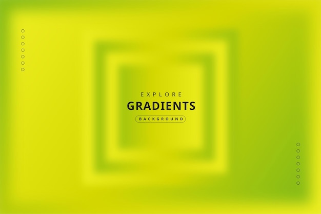 Yellow background with a green square and the words explore gradients
