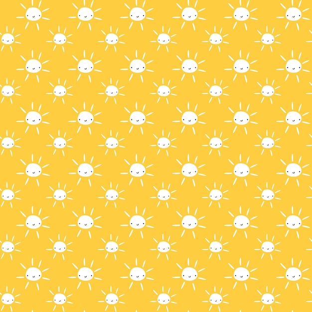 A yellow background with a pattern of sun.