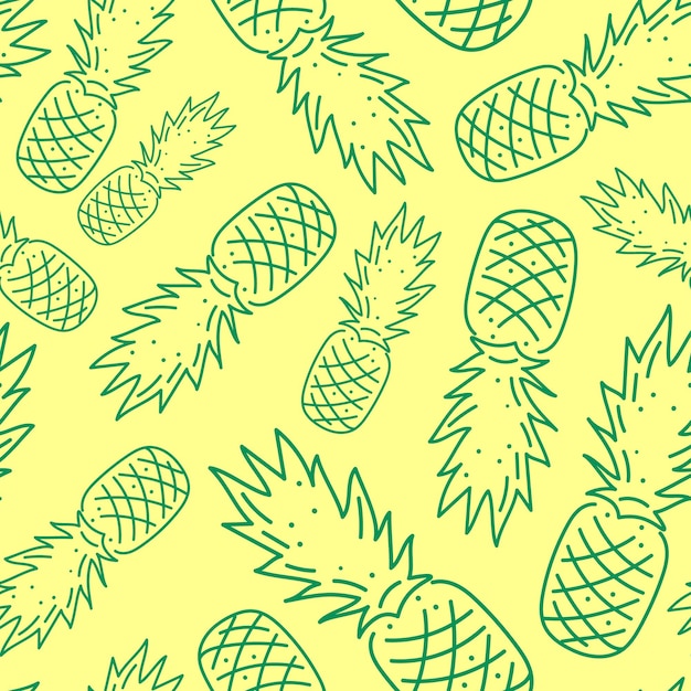 A yellow background with pineapples on it.