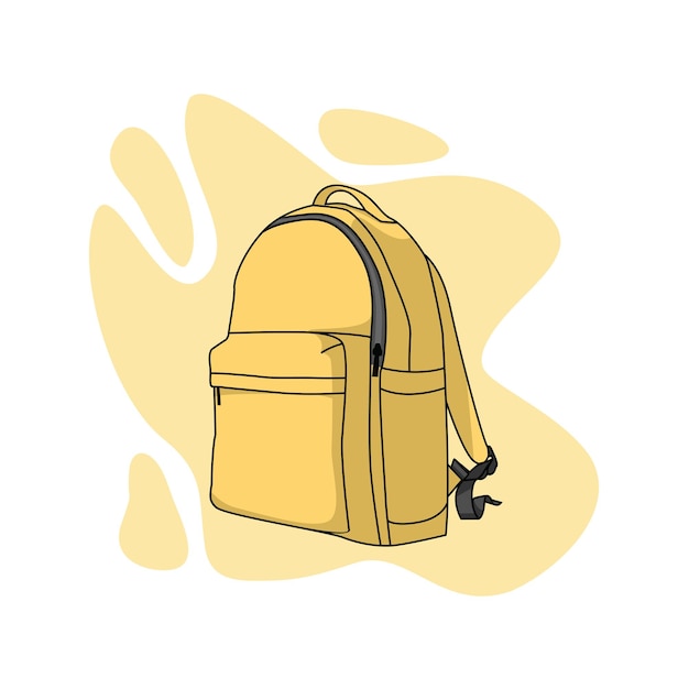 Yellow Backpack Illustration