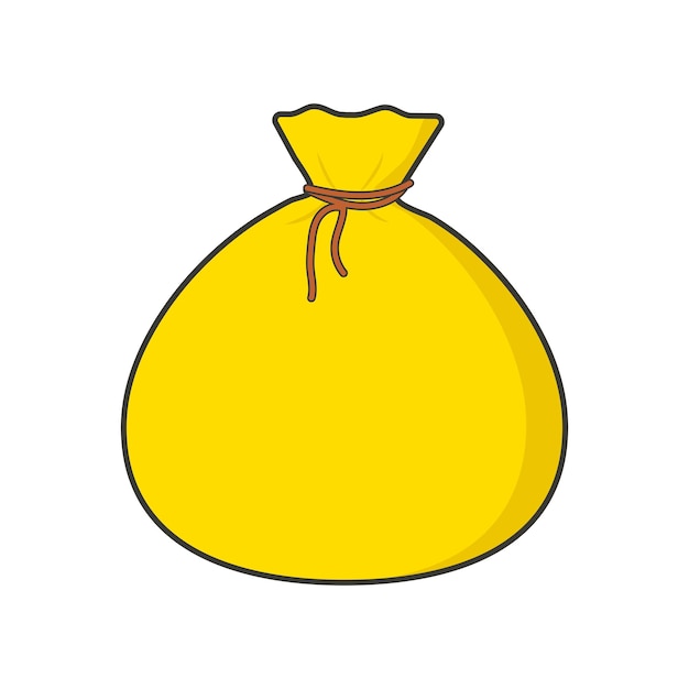 お金の黄色い袋白い背景で隔離のベクトル画像