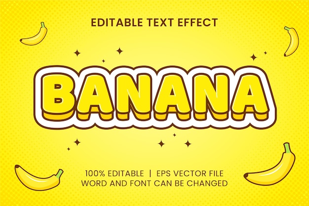 Yellow banana 3d premium text effect