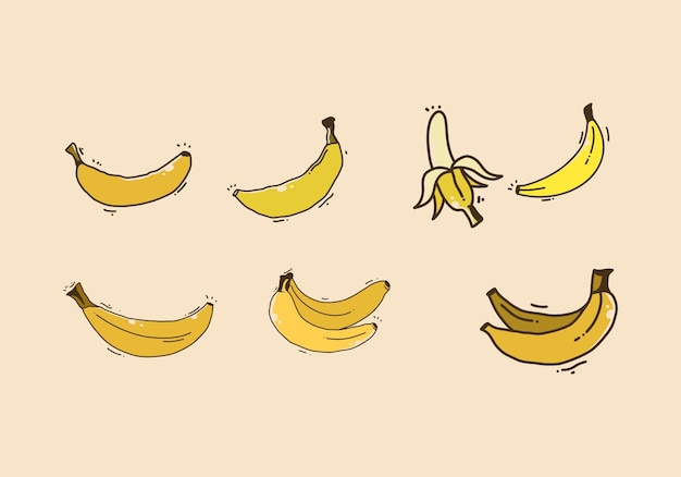 Yellow banana hand drawing design