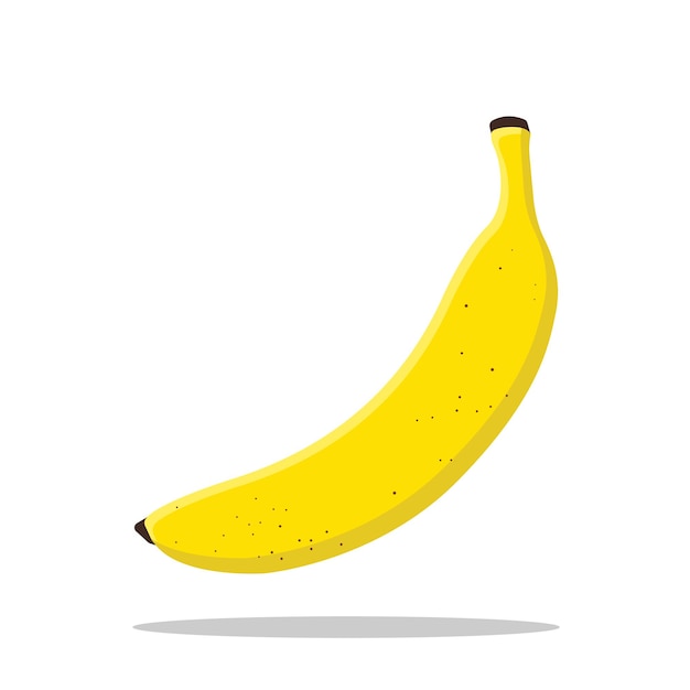 A yellow banana with a black tip