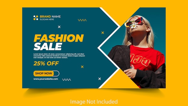 Vector a yellow banner for a fashion sale