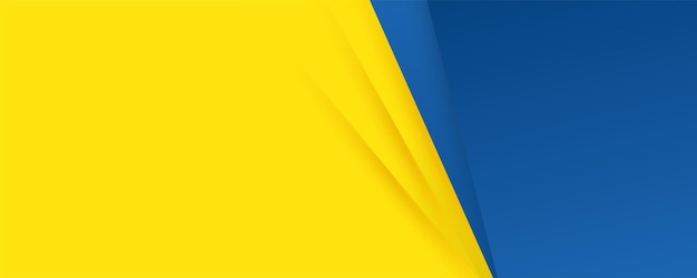 A yellow banner template design Blue and yellow abstract banner vector illustration