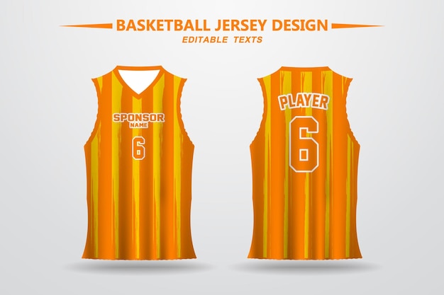 Yellow Basketball jersey design for Sublimation print