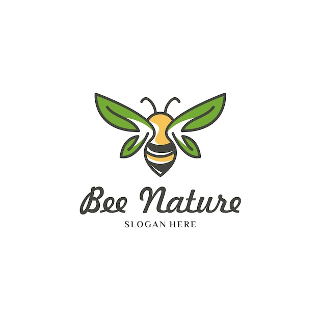 yellow bee on white logo