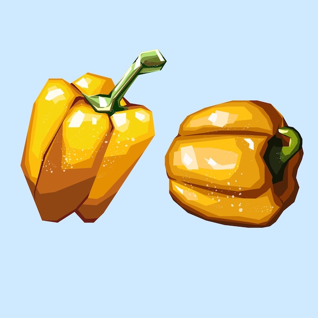 Yellow bell pepper in flat illustration style