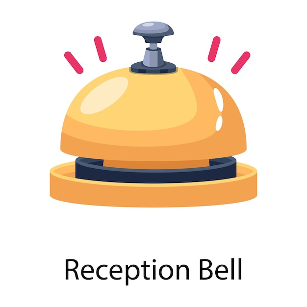 A yellow bell with the word reception bell on it