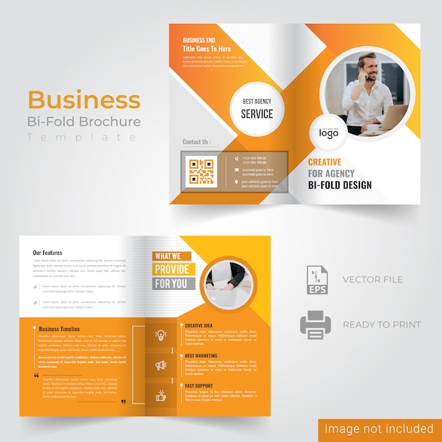 yellow bi fold brochure design