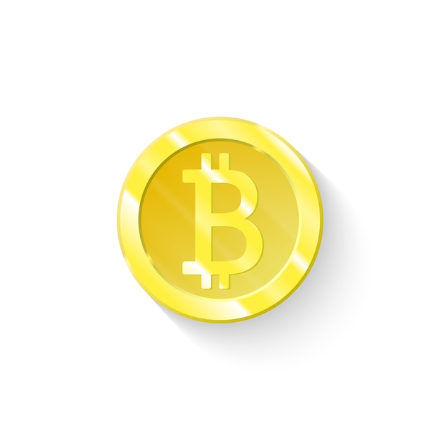 Vector yellow bitcoin isolated