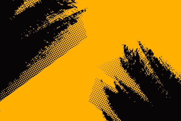 Yellow black abstract grunge background Halftone comic book pop art design Grunge halftone texture