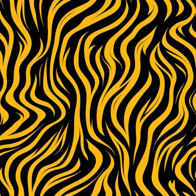 A yellow and black animal print seamless pattern vector illustration