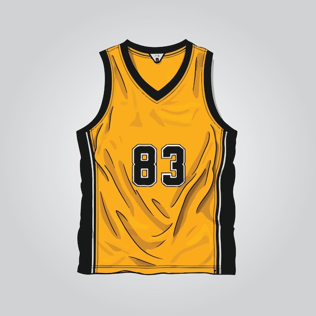 Vector a yellow and black basketball jersey