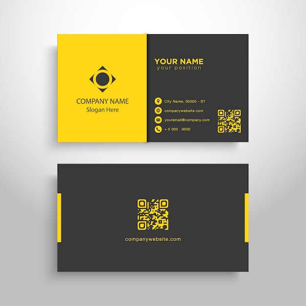 Yellow and black business card