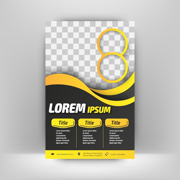 Vector yellow and black business flyer template