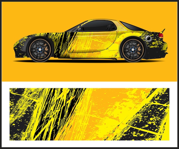 A yellow and black car with a yellow design that says'bugatti'on it.