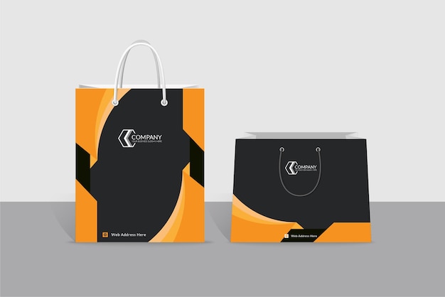 Yellow and black color splatter texture shopping bag design