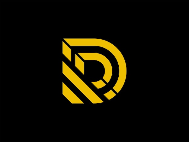 Vector yellow and black logo with the letter d