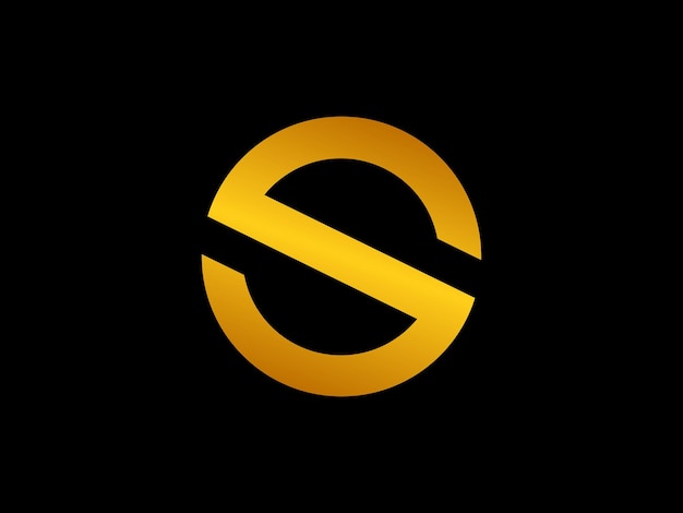 Un logo giallo e nero con la lettera s al centro