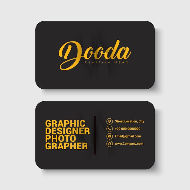 Vector yellow and black modern business card