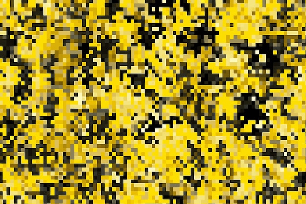 Vector yellow black seamless pixel camouflage pattern texture background