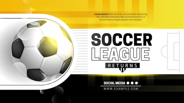 Vector yellow and black soccer league template