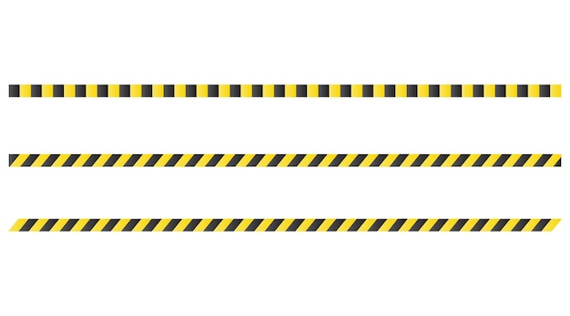 Vector yellow and black stripes on a white background