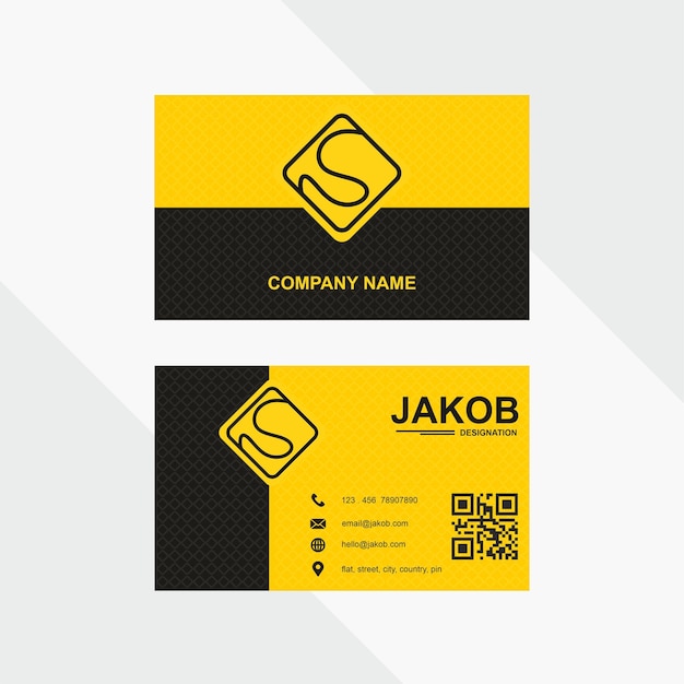 Vector yellow black visiting cards